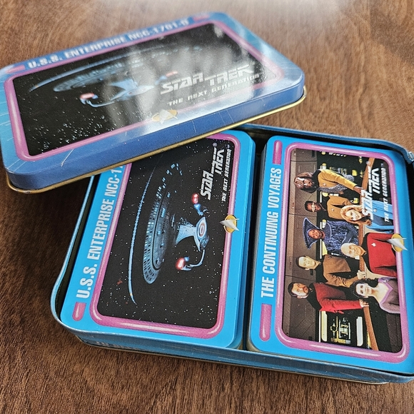 STAR TREK THE NEXT GENERATION PLAYING CARDS VTG 1992  ENESCO POKER BLACKJACK - Picture 2 of 9